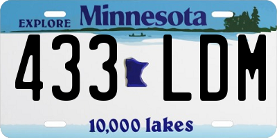 MN license plate 433LDM
