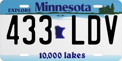 MN license plate 433LDV