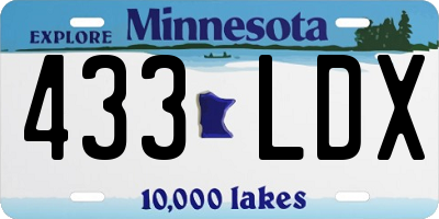 MN license plate 433LDX
