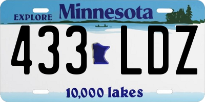 MN license plate 433LDZ