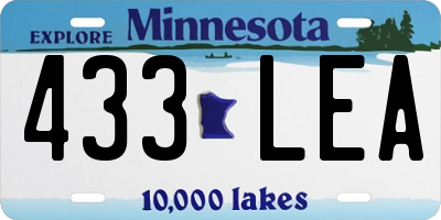 MN license plate 433LEA