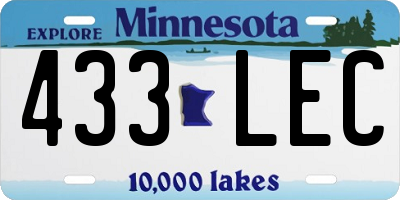 MN license plate 433LEC