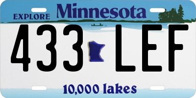 MN license plate 433LEF