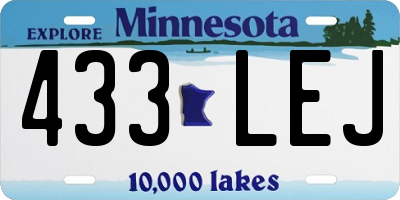 MN license plate 433LEJ