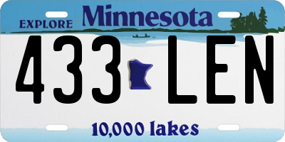 MN license plate 433LEN