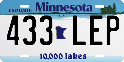 MN license plate 433LEP