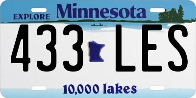 MN license plate 433LES