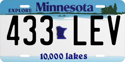 MN license plate 433LEV