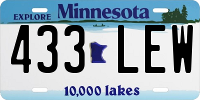 MN license plate 433LEW