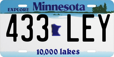 MN license plate 433LEY
