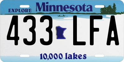 MN license plate 433LFA
