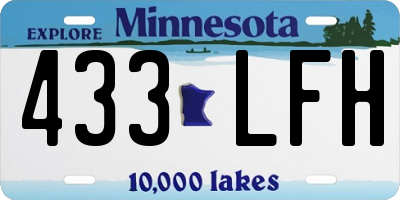 MN license plate 433LFH