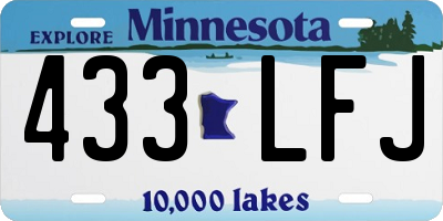 MN license plate 433LFJ