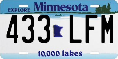 MN license plate 433LFM