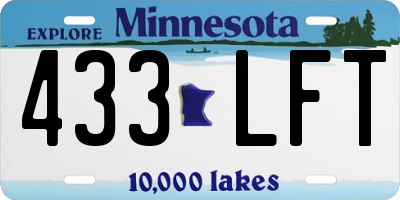 MN license plate 433LFT