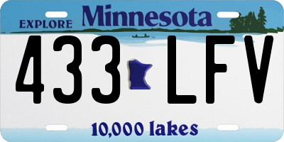 MN license plate 433LFV
