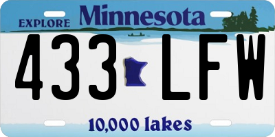 MN license plate 433LFW