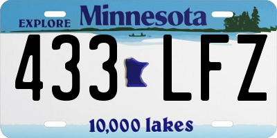 MN license plate 433LFZ