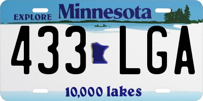 MN license plate 433LGA