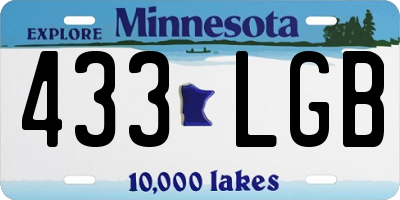 MN license plate 433LGB