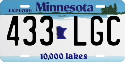 MN license plate 433LGC