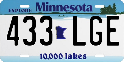 MN license plate 433LGE