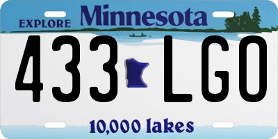 MN license plate 433LGO