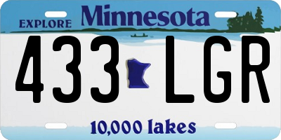 MN license plate 433LGR