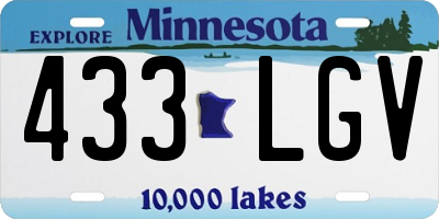 MN license plate 433LGV