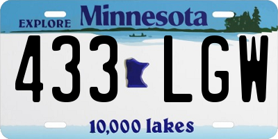 MN license plate 433LGW