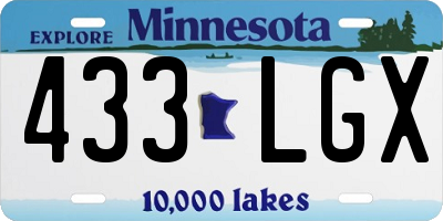 MN license plate 433LGX