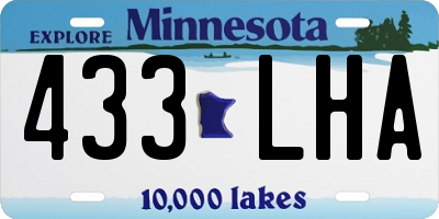 MN license plate 433LHA