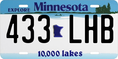 MN license plate 433LHB