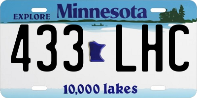 MN license plate 433LHC