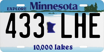 MN license plate 433LHE