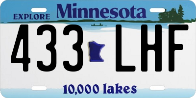 MN license plate 433LHF
