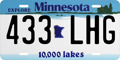 MN license plate 433LHG