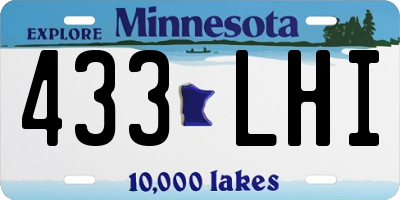MN license plate 433LHI