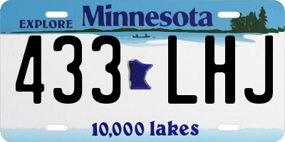 MN license plate 433LHJ