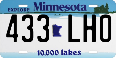 MN license plate 433LHO