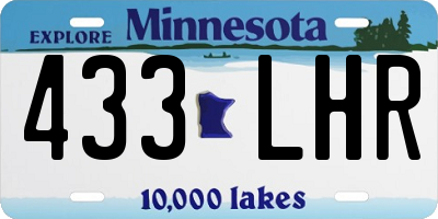 MN license plate 433LHR