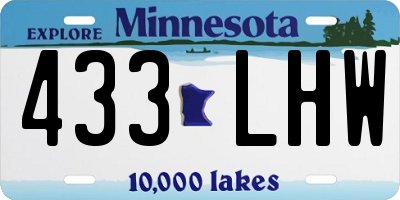 MN license plate 433LHW