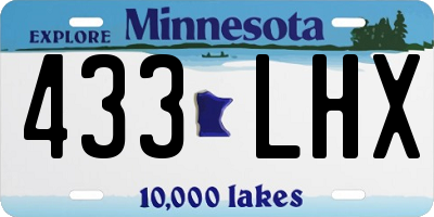 MN license plate 433LHX