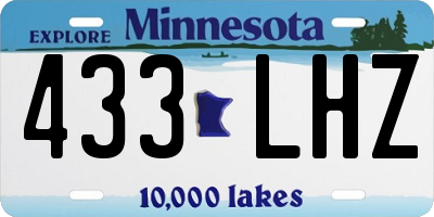 MN license plate 433LHZ
