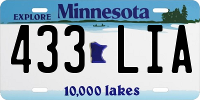 MN license plate 433LIA
