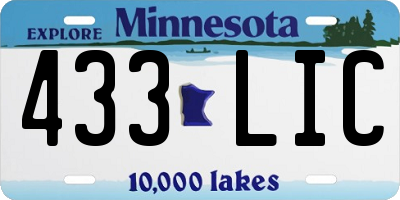 MN license plate 433LIC
