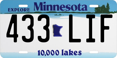 MN license plate 433LIF