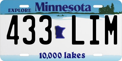 MN license plate 433LIM