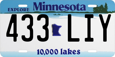 MN license plate 433LIY