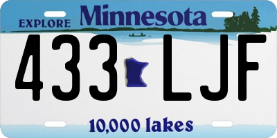 MN license plate 433LJF